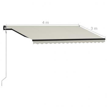 Einziehbare Markise mit Windsensor & LED 400x300cm Creme