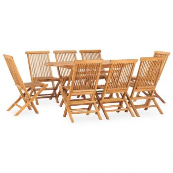 ARDEBO.de - 9-tlg. Garten-Essgruppe Klappbar Massivholz Teak