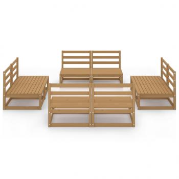 8-tlg. Garten-Lounge-Set Honigbraun Massivholz Kiefer