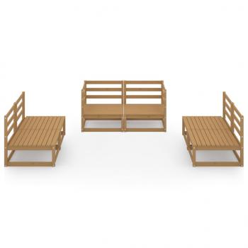 6-tlg. Garten-Lounge-Set Honigbraun Massivholz Kiefer