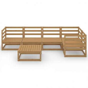 6-tlg. Garten-Lounge-Set Honigbraun Massivholz Kiefer