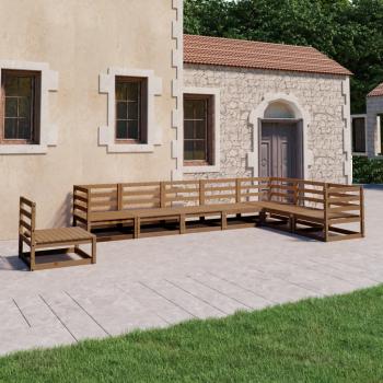 ARDEBO.de - 8-tlg. Garten-Lounge-Set Honigbraun Massivholz Kiefer