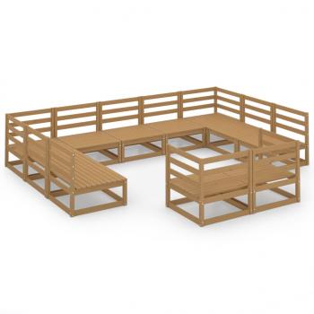 11-tlg. Garten-Lounge-Set Massivholz Kiefer