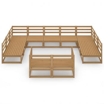 11-tlg. Garten-Lounge-Set Massivholz Kiefer