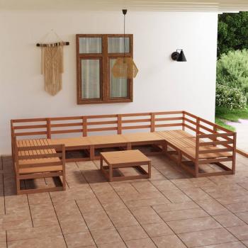 ARDEBO.de - 10-tlg. Garten-Lounge-Set Massivholz Kiefer