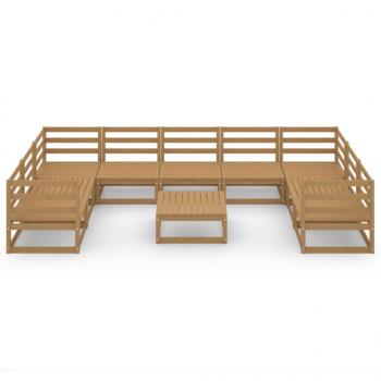 10-tlg. Garten-Lounge-Set Massivholz Kiefer