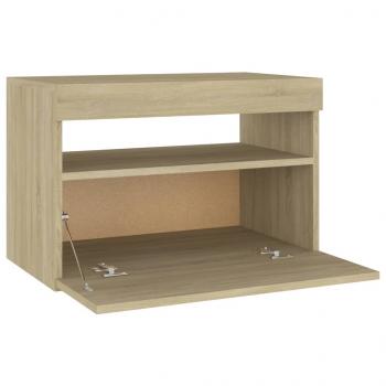 Nachttisch LED-Leuchten Sonoma-Eiche 60x35x40cm Holzwerkstoff