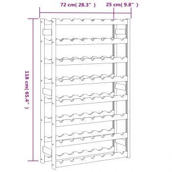 Weinregal für 56 Flaschen Grau Massivholz Kiefer