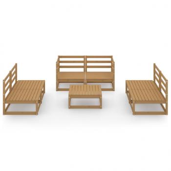 7-tlg. Garten-Lounge-Set Honigbraun Massivholz Kiefer