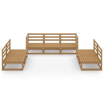 7-tlg. Garten-Lounge-Set Honigbraun Massivholz Kiefer