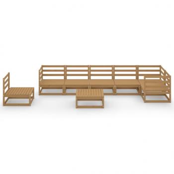 8-tlg. Garten-Lounge-Set Honigbraun Massivholz Kiefer