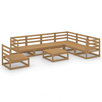 8-tlg. Garten-Lounge-Set Honigbraun Massivholz Kiefer