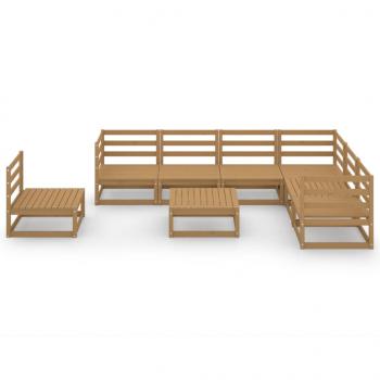 8-tlg. Garten-Lounge-Set Honigbraun Massivholz Kiefer