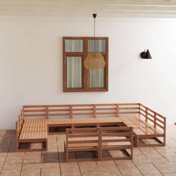 ARDEBO.de - 11-tlg. Garten-Lounge-Set Massivholz Kiefer