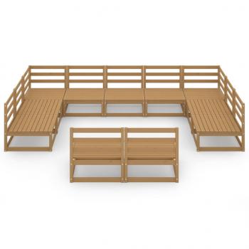 11-tlg. Garten-Lounge-Set Massivholz Kiefer