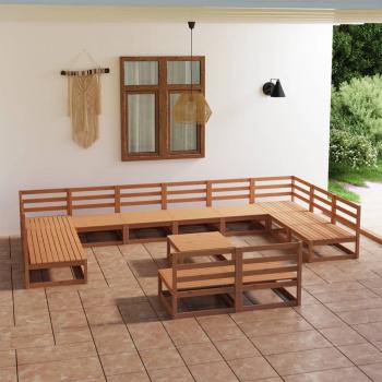 ARDEBO.de - 13-tlg. Garten-Lounge-Set Massivholz Kiefer