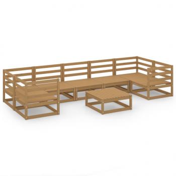 8-tlg. Garten-Lounge-Set Massivholz Kiefer