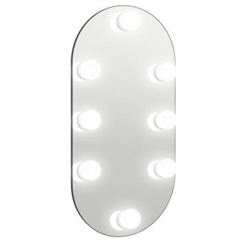 Spiegel mit LED-Leuchten 40x20 cm Glas Oval