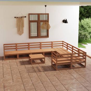 ARDEBO.de - 10-tlg. Garten-Lounge-Set Massivholz Kiefer