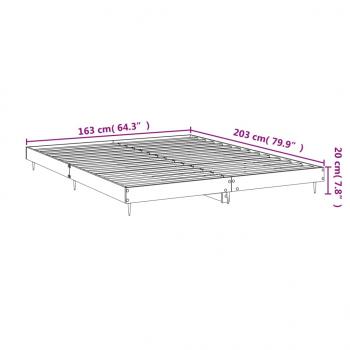 Bettgestell Braun Eichen-Optik 160x200 cm Holzwerkstoff