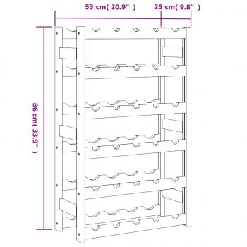 Weinregal für 30 Flaschen Braun Massivholz Kiefer