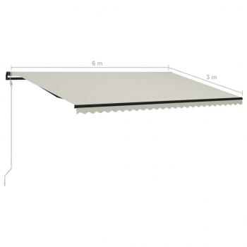 Einziehbare Markise mit Windsensor & LED 600x300cm Creme