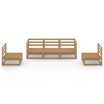 5-tlg. Garten-Lounge-Set Honigbraun Massivholz Kiefer