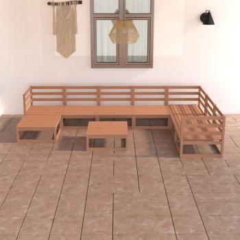 ARDEBO.de - 8-tlg. Garten-Lounge-Set Honigbraun Massivholz Kiefer