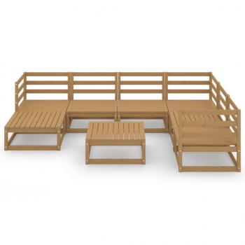 8-tlg. Garten-Lounge-Set Honigbraun Massivholz Kiefer