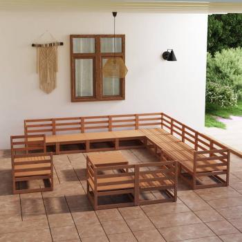 ARDEBO.de - 14-tlg. Garten-Lounge-Set Massivholz Kiefer