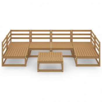 7-tlg. Garten-Lounge-Set Massivholz Kiefer