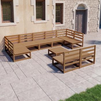 ARDEBO.de - 10-tlg. Garten-Lounge-Set Massivholz Kiefer