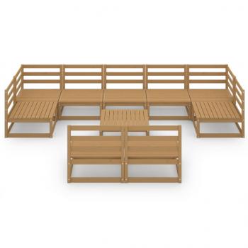 10-tlg. Garten-Lounge-Set Massivholz Kiefer