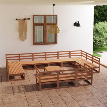 ARDEBO.de - 14-tlg. Garten-Lounge-Set Massivholz Kiefer