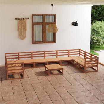 ARDEBO.de - 11-tlg. Garten-Lounge-Set Massivholz Kiefer