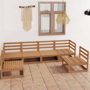 ARDEBO.de - 6-tlg. Garten-Lounge-Set Honigbraun Massivholz Kiefer