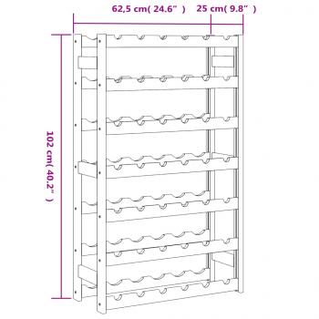 Weinregal für 42 Flaschen Braun Massivholz Kiefer