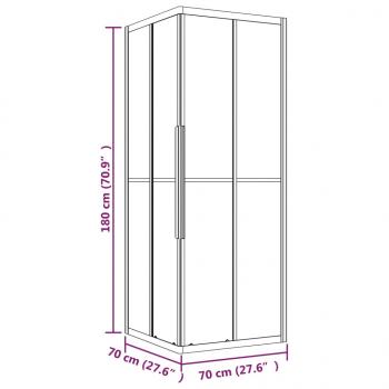 Duschkabine Halbmatt ESG 70x70x180 cm Schwarz