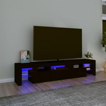 ARDEBO.de - TV-Schrank mit LED-Leuchten Schwarz 200x36,5x40 cm