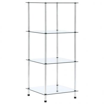 ARDEBO.de - Regal mit 4 Ablagen Transparent 40x40x100 cm Hartglas