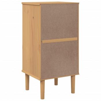 Nachttisch SENJA Rattan-Look Braun 40x35x80cm Massivholz Kiefer