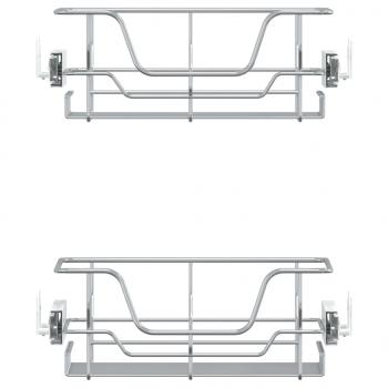 Küchen-Drahtkörbe 2 Stk. Ausziehbar Silbern 45 cm
