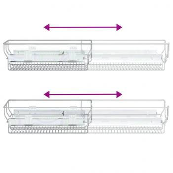 Küchen-Drahtkörbe 2 Stk. Ausziehbar Silbern 45 cm