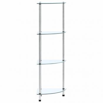 ARDEBO.de - Regal mit 4 Ablagen Transparent 30x30x100 cm Hartglas