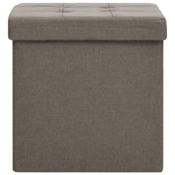 Hocker mit Stauraum 2 Stk. Taupe Leinenoptik