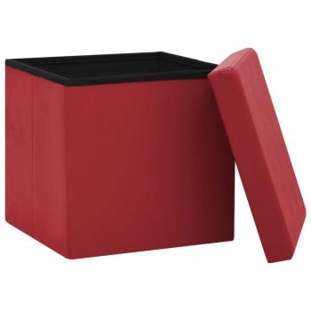 Hocker mit Stauraum Weinrot PVC