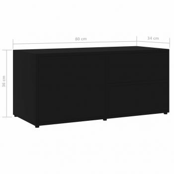 TV-Schrank Schwarz 80x34x36 cm Holzwerkstoff