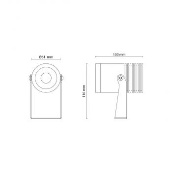 SG Leuchten Hovden LED Strahler, 12W, 1140lm, 3000K, Phasenabschnittsdimmung, graphit (630005)