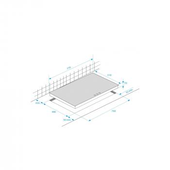 Beko HIC 85502 TX Autarkes Glaskeramik Kochfeld, 77cm breit, Slide Touch Sensortasten, schwarz