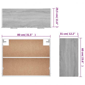 Hängeschrank Grau Sonoma 80x31x60 cm Holzwerkstoff